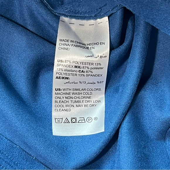 Moto Jacket Faux Suede Blue Full Zip Pockets Collared‎ Chico's Size 0 / US 4 - Picture 6 of 8